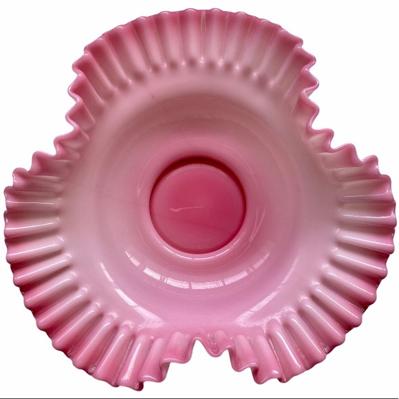 Vintage Victorian Fluted Crimped Glass Centerpiece - Picture 8 of 10